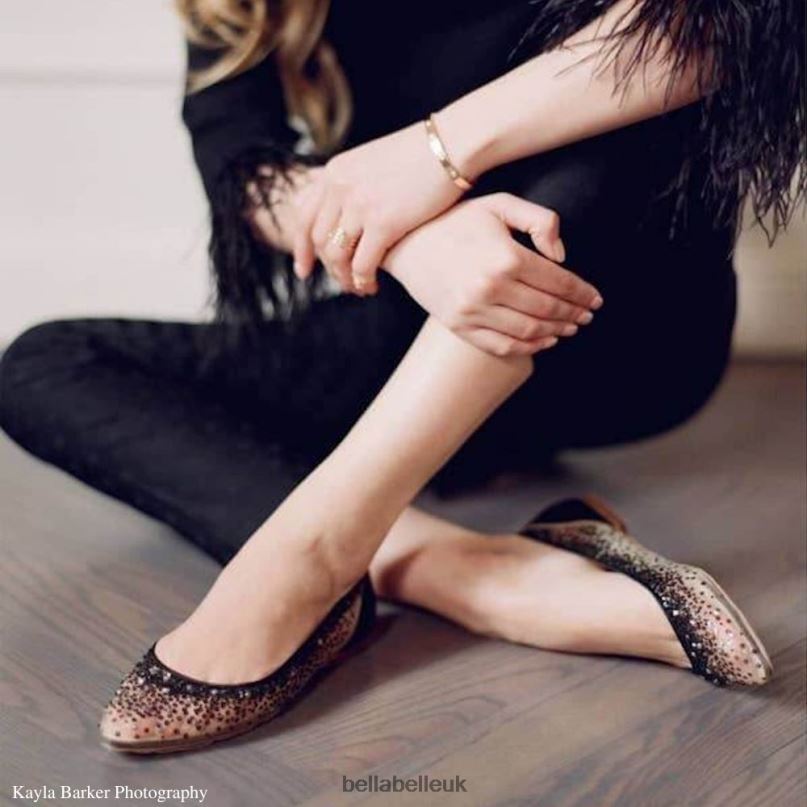Bella Belle ARIEL BLACK Sequin Black Evening Flats 26802145